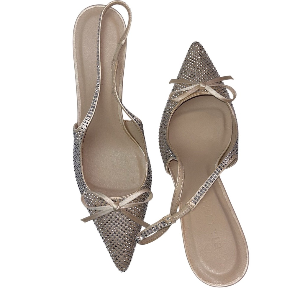 Bellini Heels Kassie Champagne Diamanté Women's Size 9 Nude New Without Tags - Picture 2 of 7